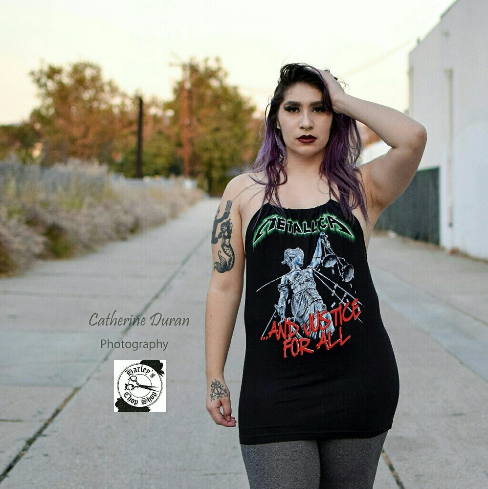 FINALMETALLICA HALTER FRINGE TSHIRT DRESS